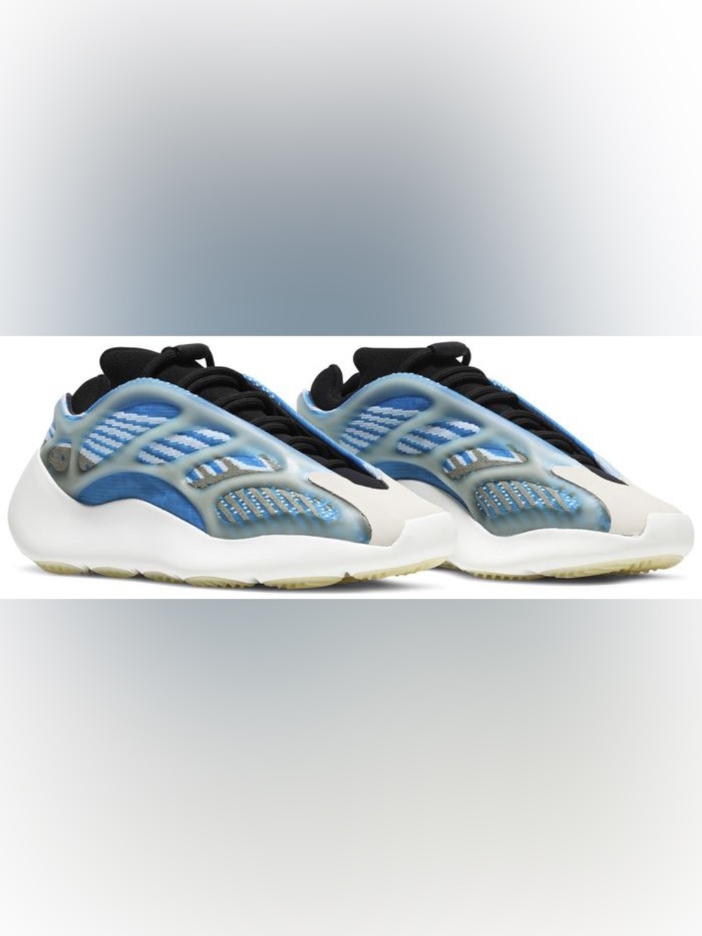 Yeezy Black and Blue Low-Top Athletic Sneakers